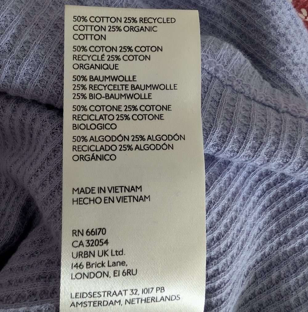 NWT We The Free Lavender Long Sleeve Ribbed Crewneck Top - Picture 6 of 6
